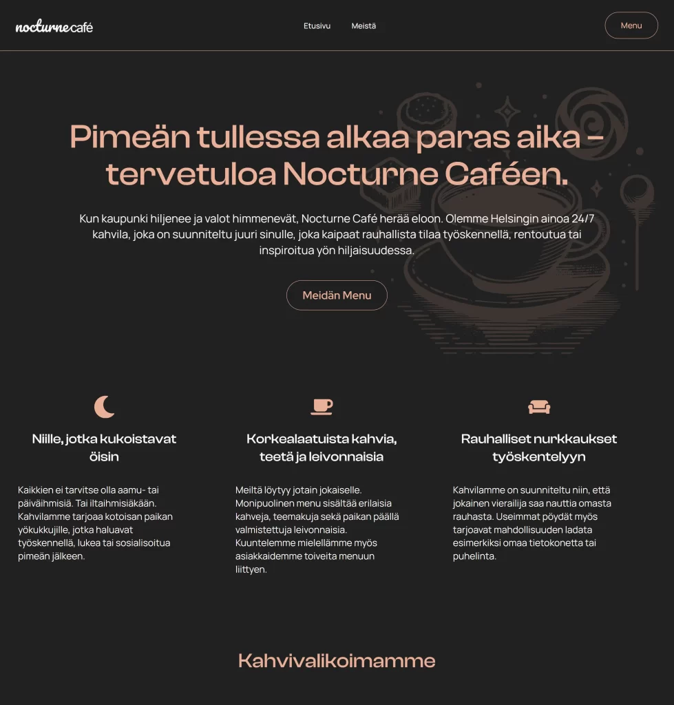 This image is a screenshot of a landing page of another website. This image is intended to show our previous work.