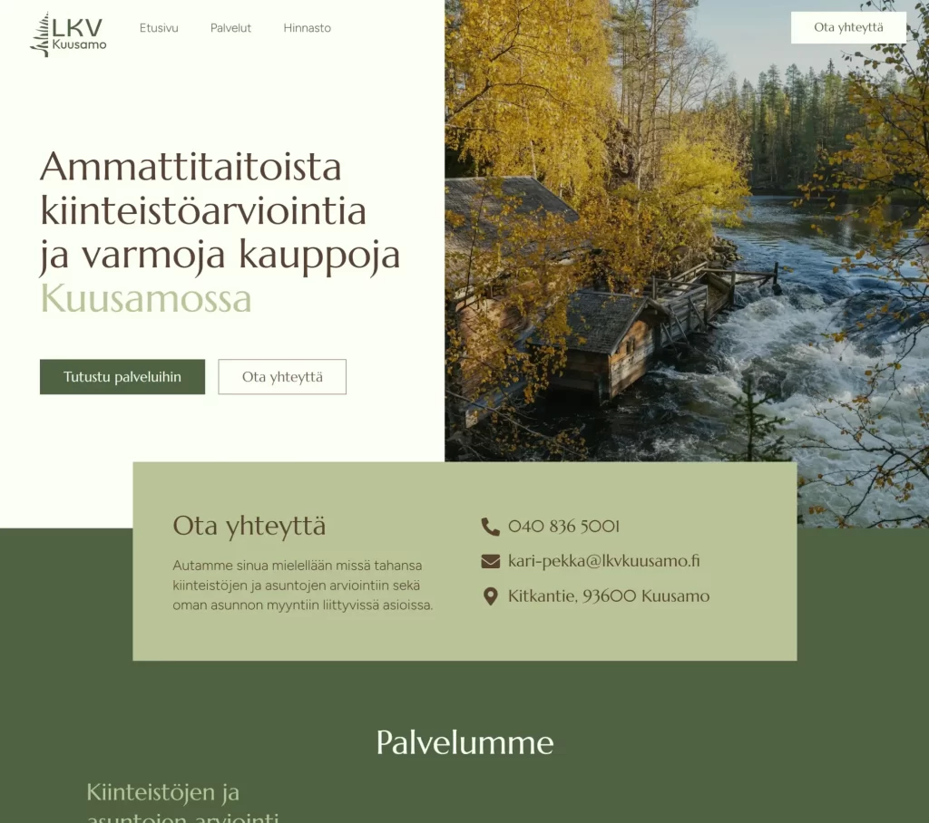 This image is a screenshot of a landing page of another website. This image is intended to show our previous work.