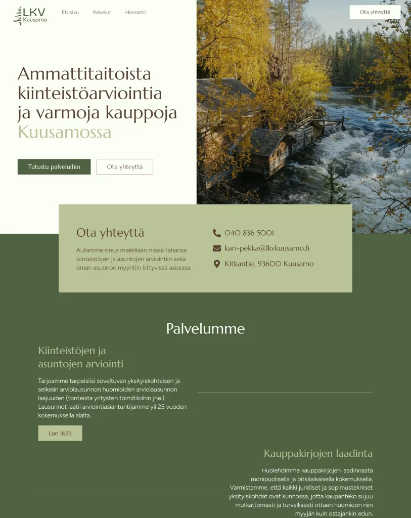 This image is a screenshot of a landing page of another website. This image is intended to show our previous work.