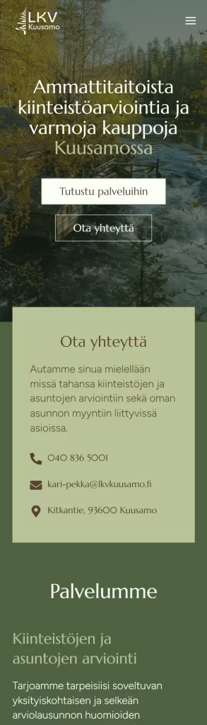 This image is a screenshot of a mobile view of a landing page of another website. This image is intended to show our previous work.
