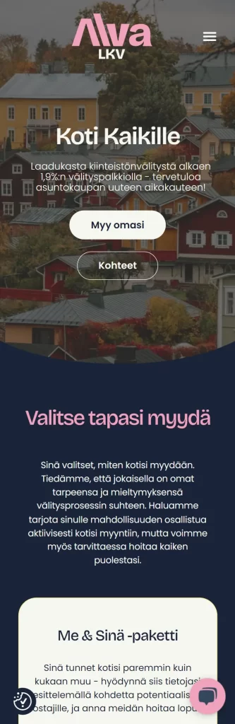 This image is a screenshot of a mobile view of a landing page of another website. This image is intended to show our previous work.