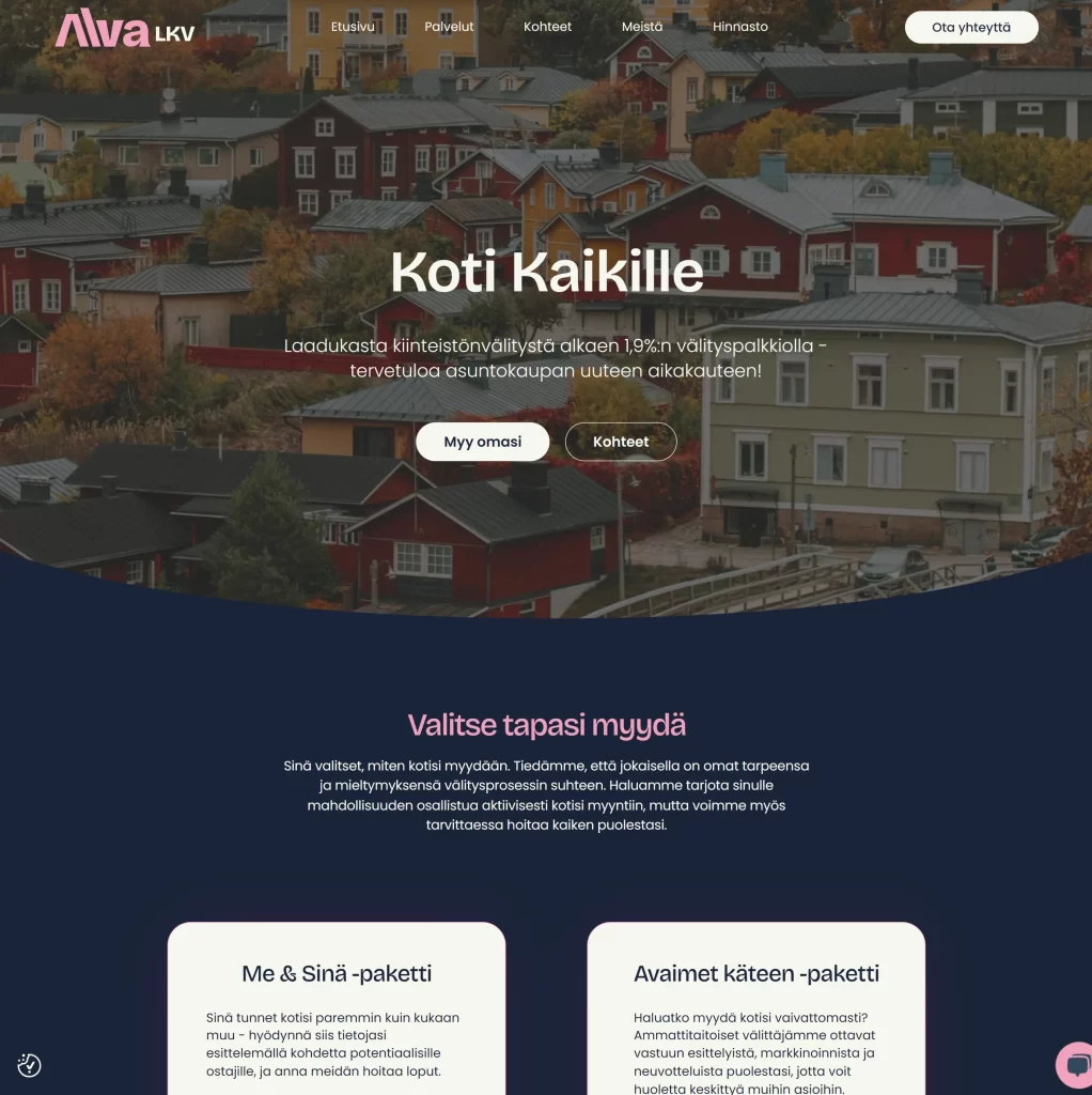 This image is a screenshot of a landing page of another website. This image is intended to show our previous work.